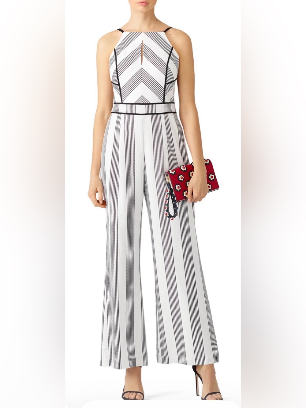 Adelyn Rae White Pinstripe Jumpsuit